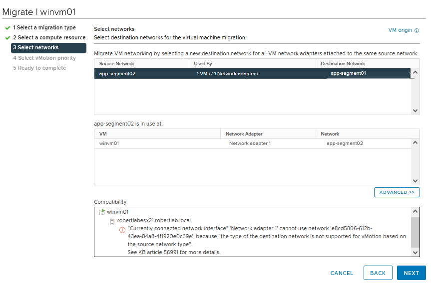 ただページ vMotion and changing the NSX-T network – Significant Bit